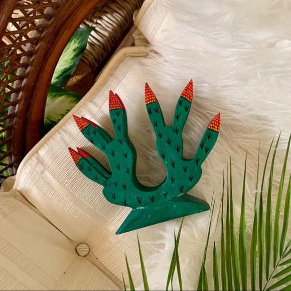 Other - 🌵Boho Wooden Hand Painted Cactus Envelope